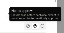 Needs approval tooltip